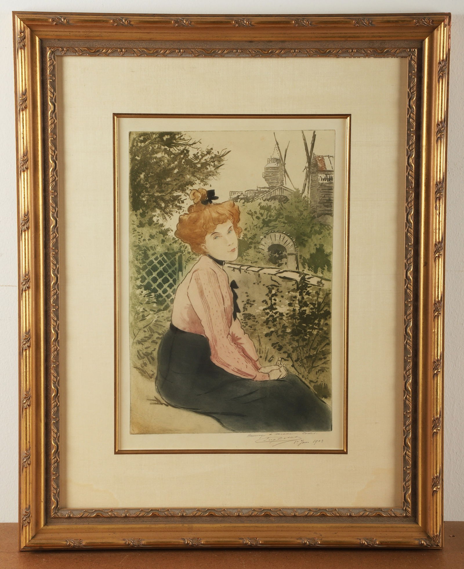 Eugene Delatre Etching "Debray Dance Hall" (1 of 3)