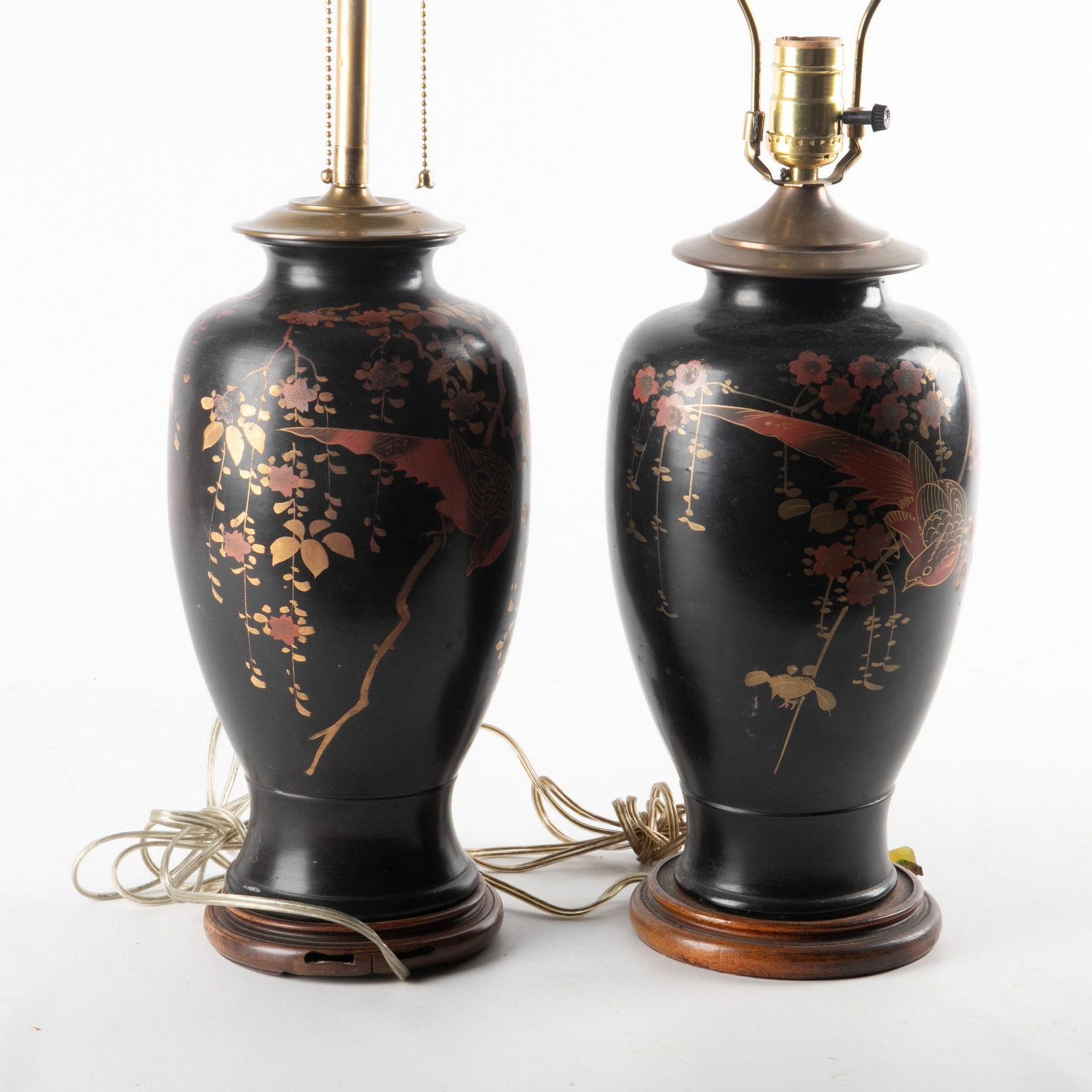 (2) Japanese lacquer pottery vase (1 of 2)