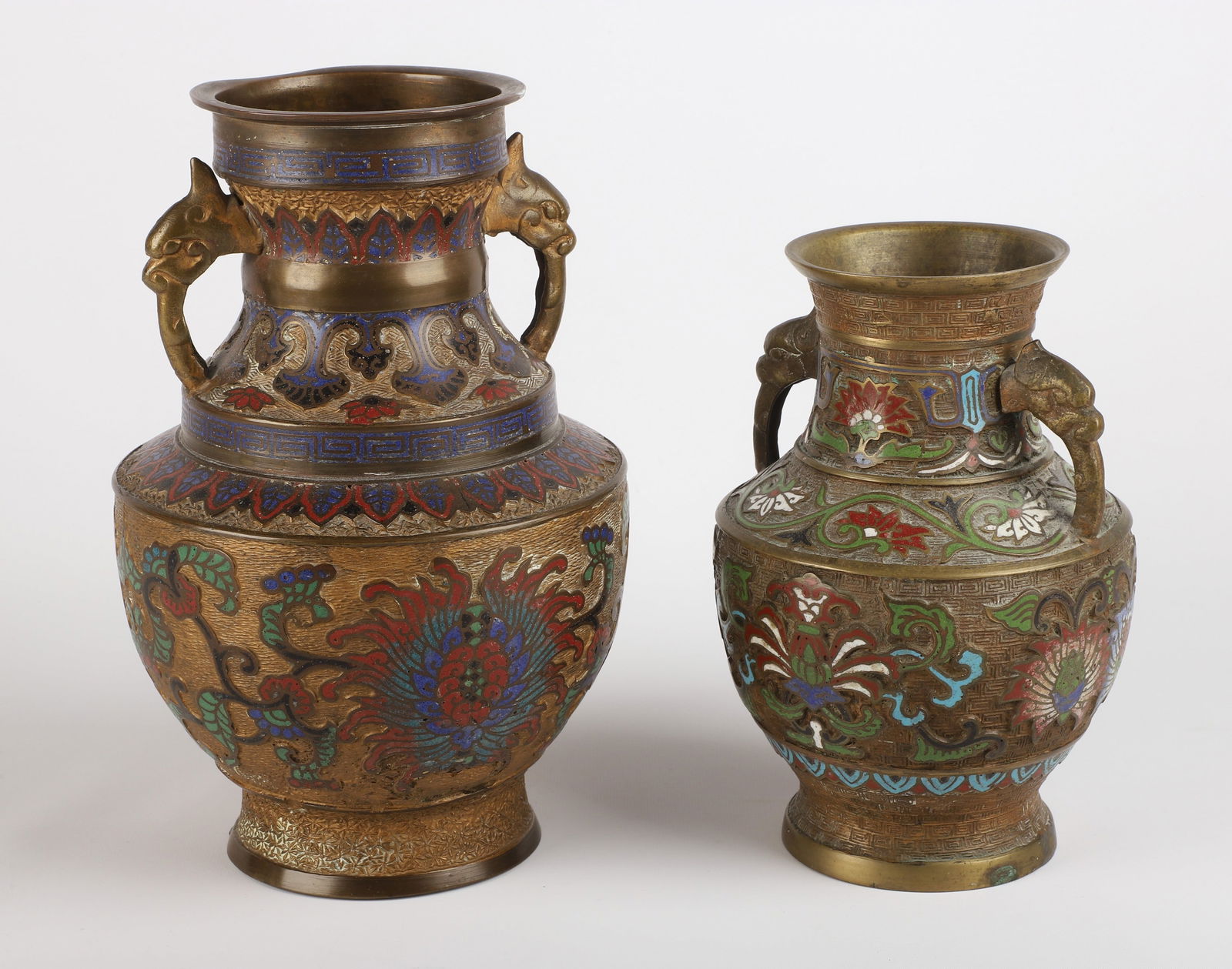 (2) Japanese champleve vases (1 of 16)