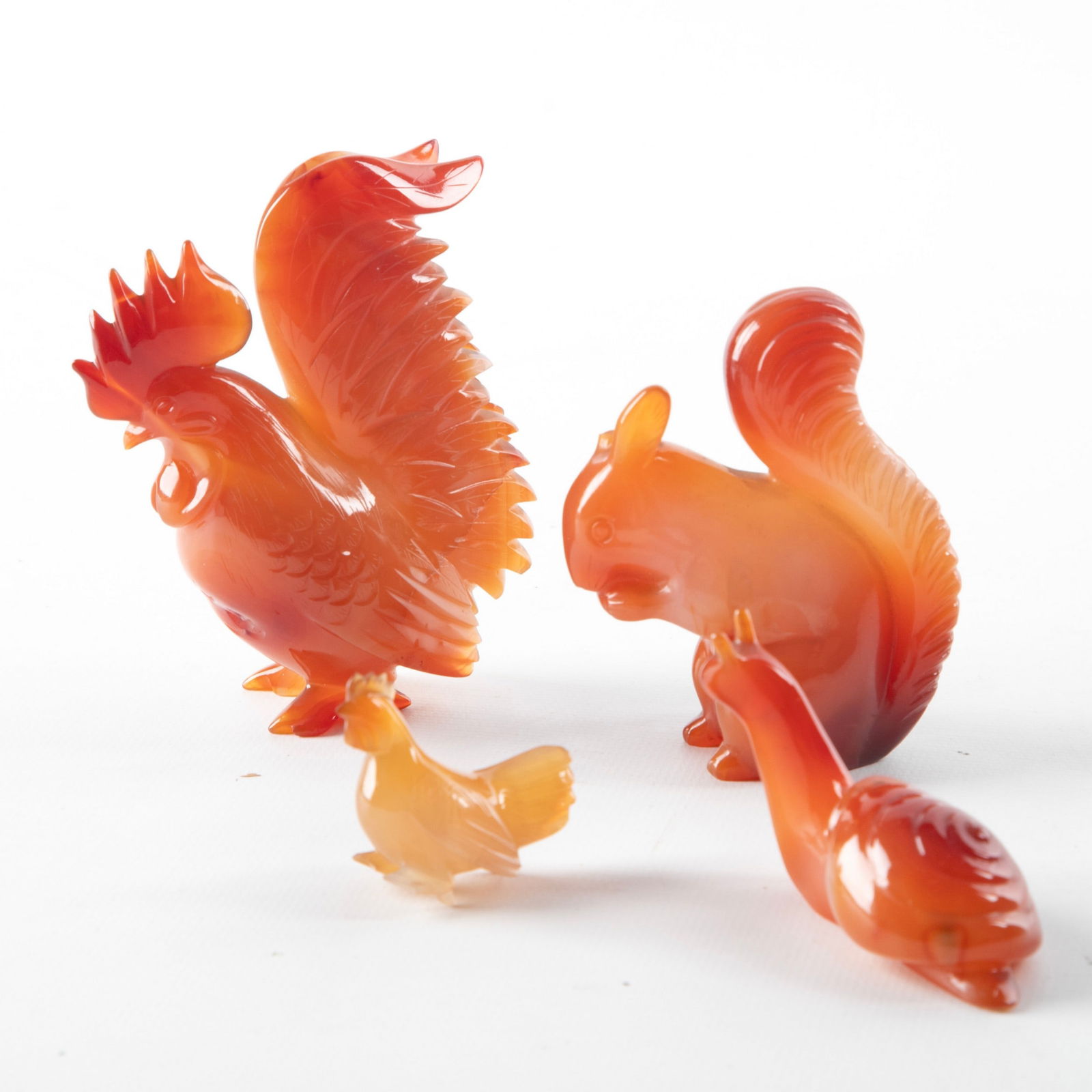 (4) Carved carnelian animal figures (1 of 3)