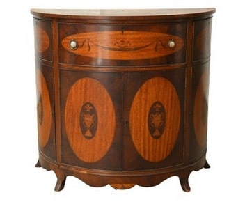 Mahogany Hepplewhite style demilune commode (1 of 13)