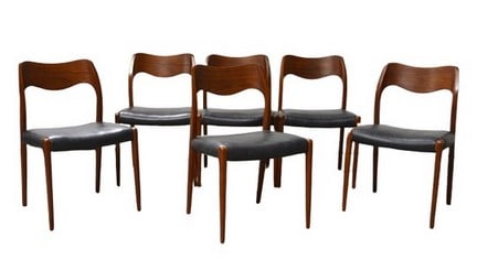 Set of (6) Danish teak chairs (1 of 5)