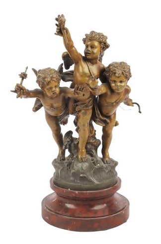 Patinated sculpture, "Three Loves" (1 of 13)