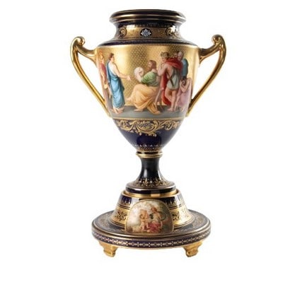 Austrian hand painted porcelain urn (1 of 7)