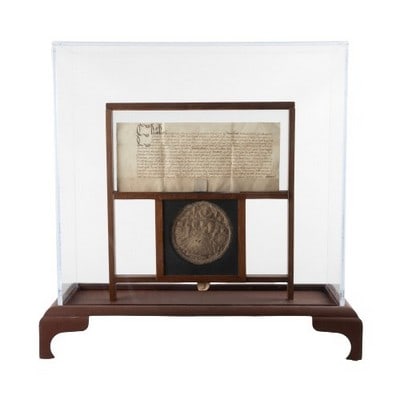 Queen Elizabeth Wax Seal & Pardon of Alienation (1 of 4)