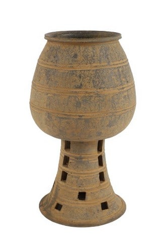 Korean pottery pot with pierced foot (1 of 6)