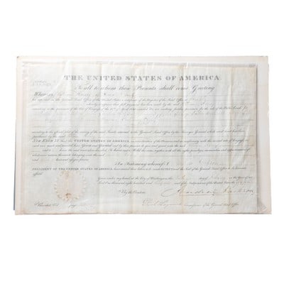An 1831 land grant signed by Andrew Jackson (1 of 6)