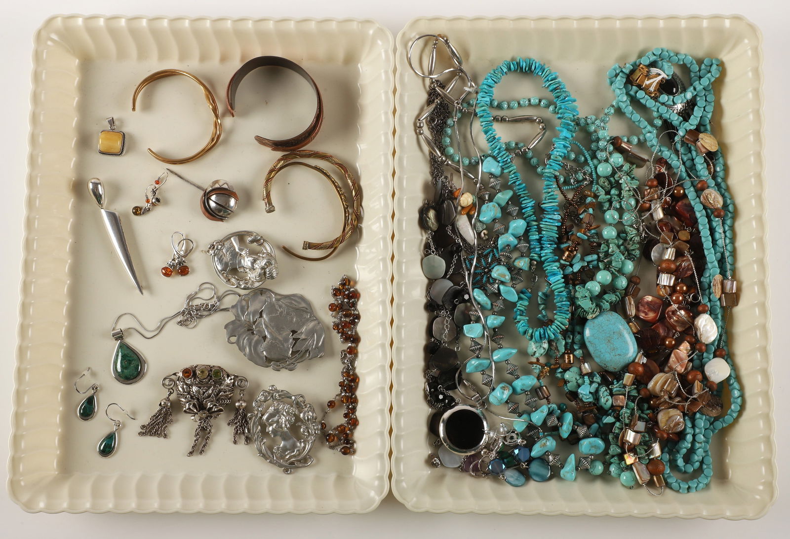 Sterling, Brass and Stone Jewelry Grouping (1 of 4)