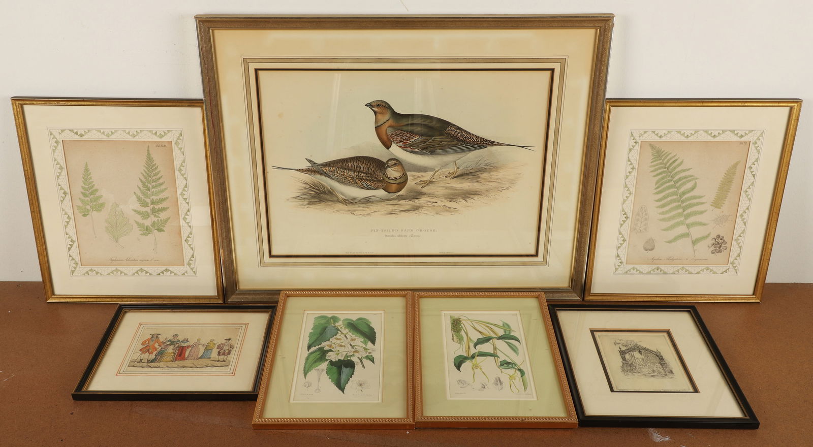 (7) Pcs Hand Colored Prints & Etching (1 of 5)