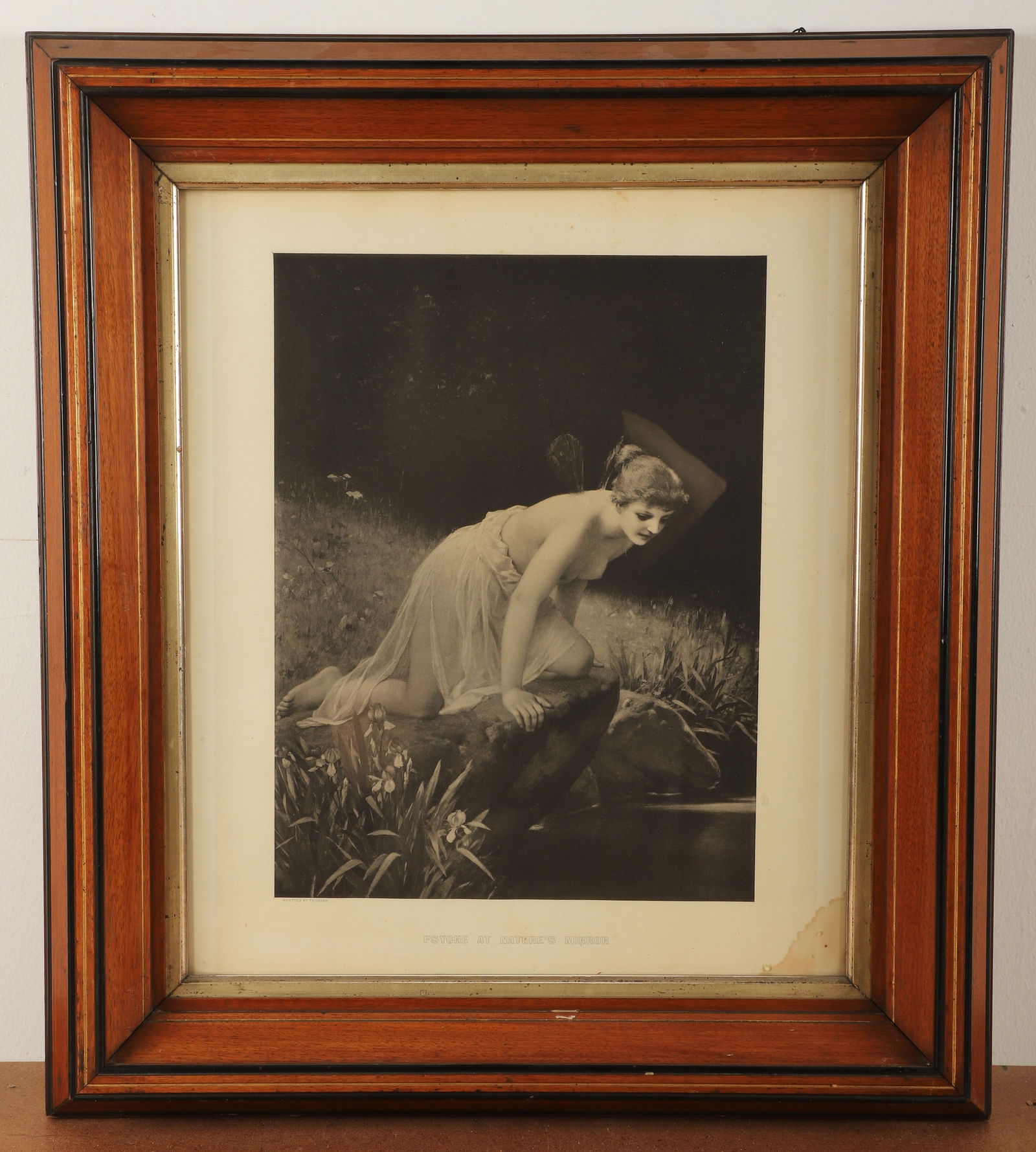 Lithograph in Victorian Walnut Frame (1 of 5)