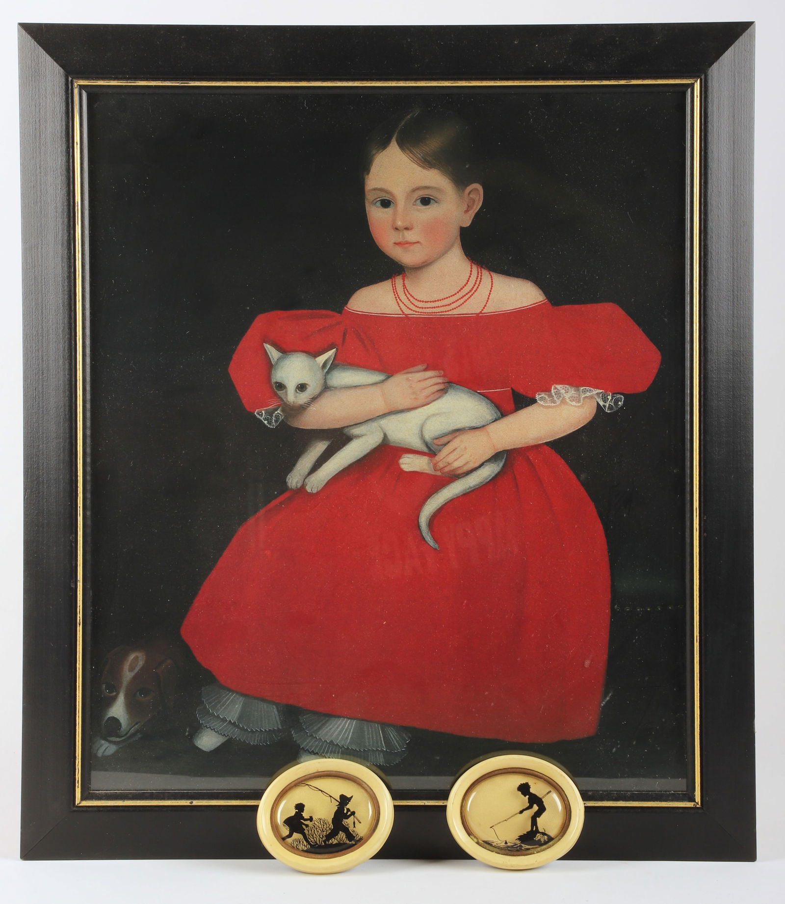 Girl in a Red Dress with Cat print & (2) silhouettes (1 of 5)
