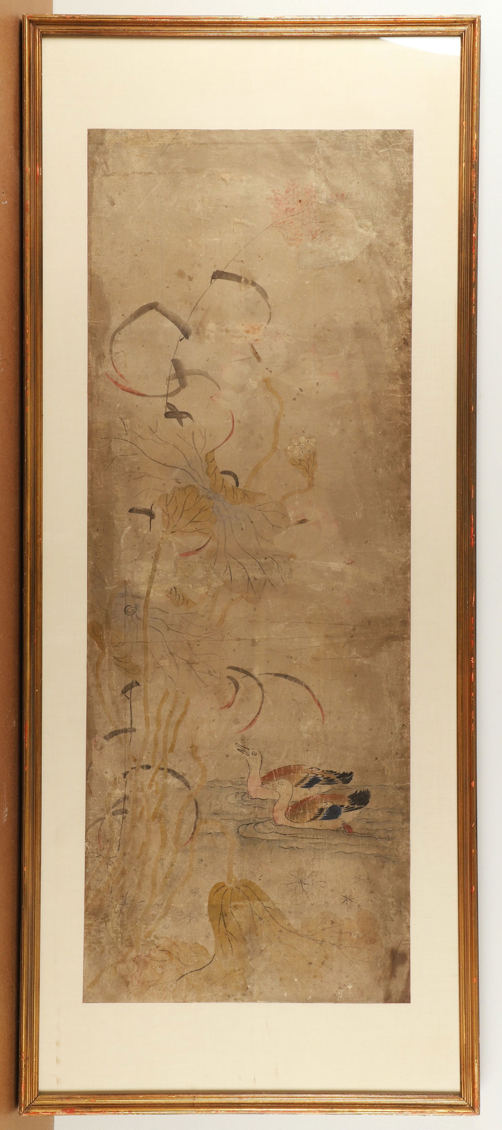 Chinese watercolor framed scroll (1 of 4)