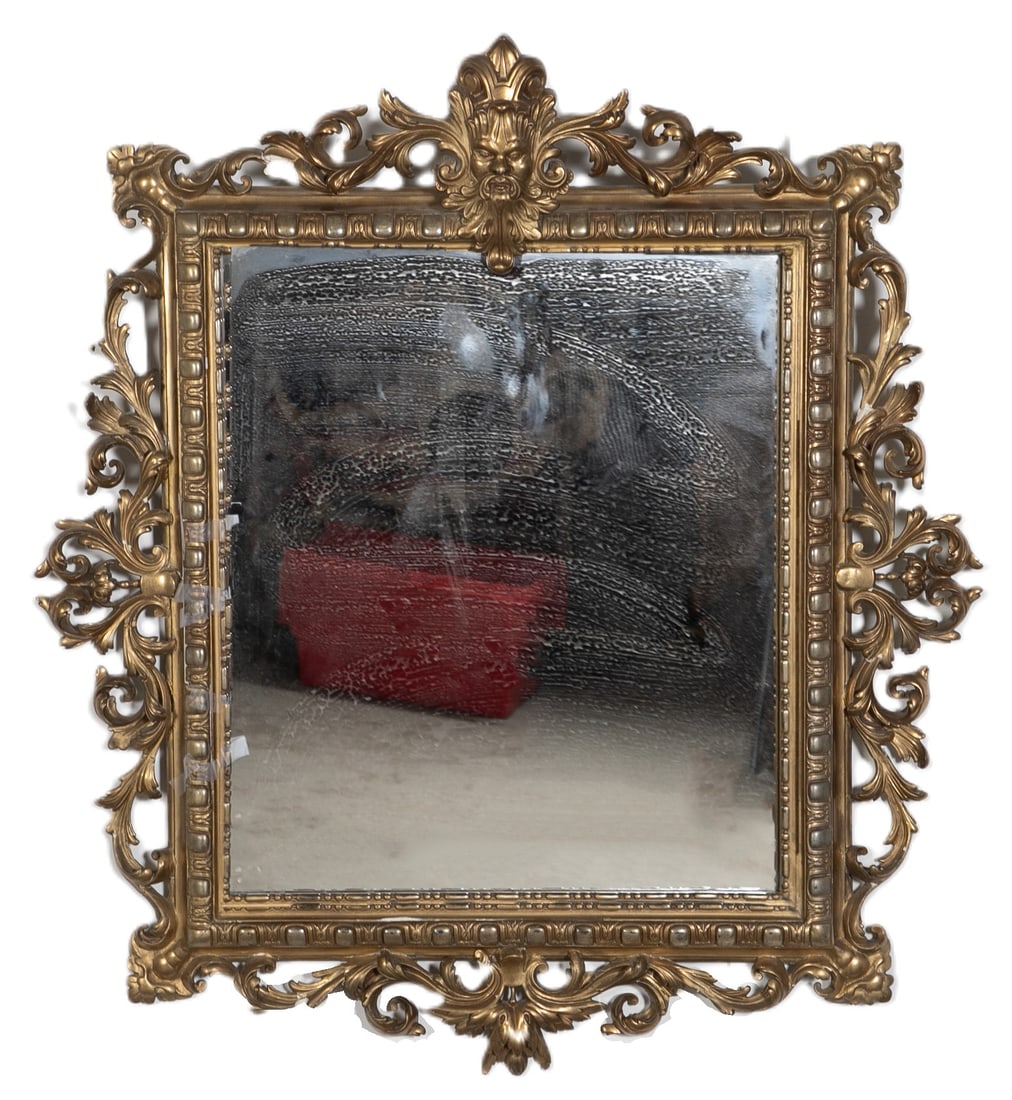 Italian style gilt hanging wall mirror northwind face (1 of 1)