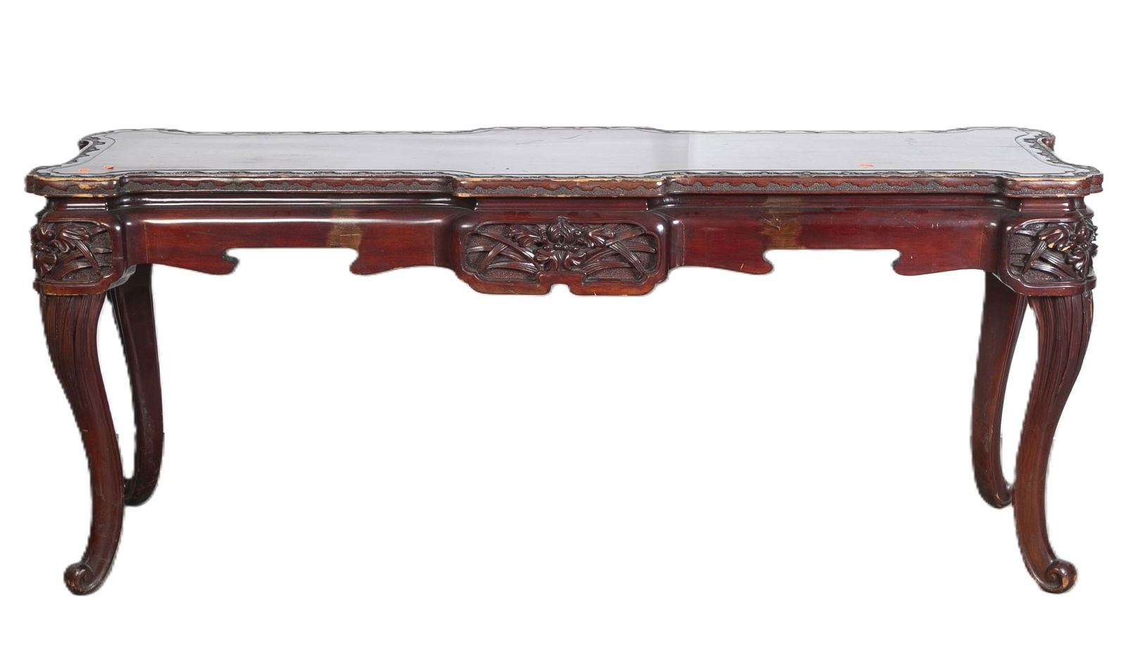 Italian style mahogany finished console table (1 of 4)