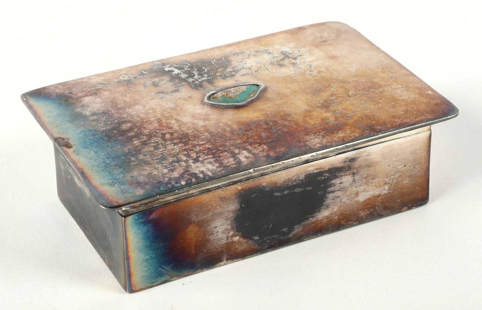 Tudric Pewter Box with Turquoise Set Cover (1 of 5)