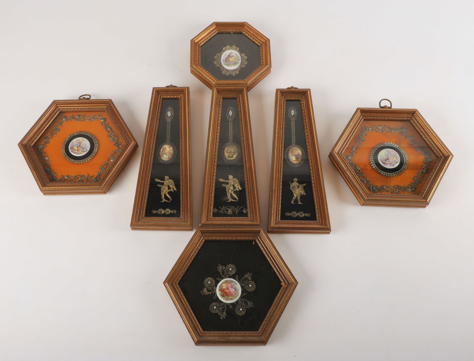 (5) Framed miniature porcelain plaques (1 of 11)