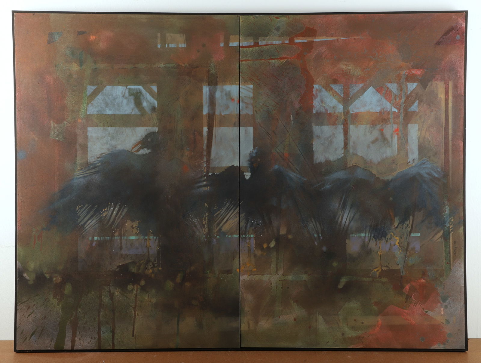 Steven Janney "Abstract with Black Crows" (1 of 5)