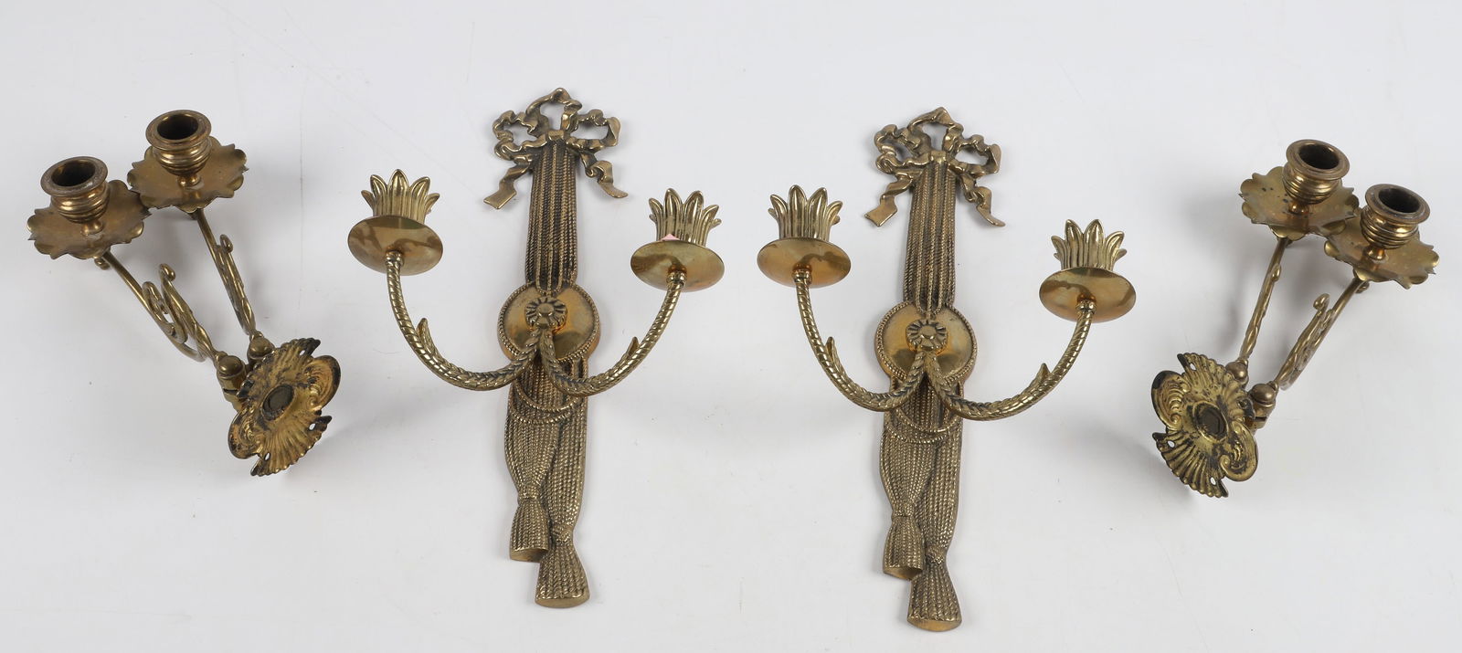 (2) Pair of brass candle wall sconces (1 of 1)