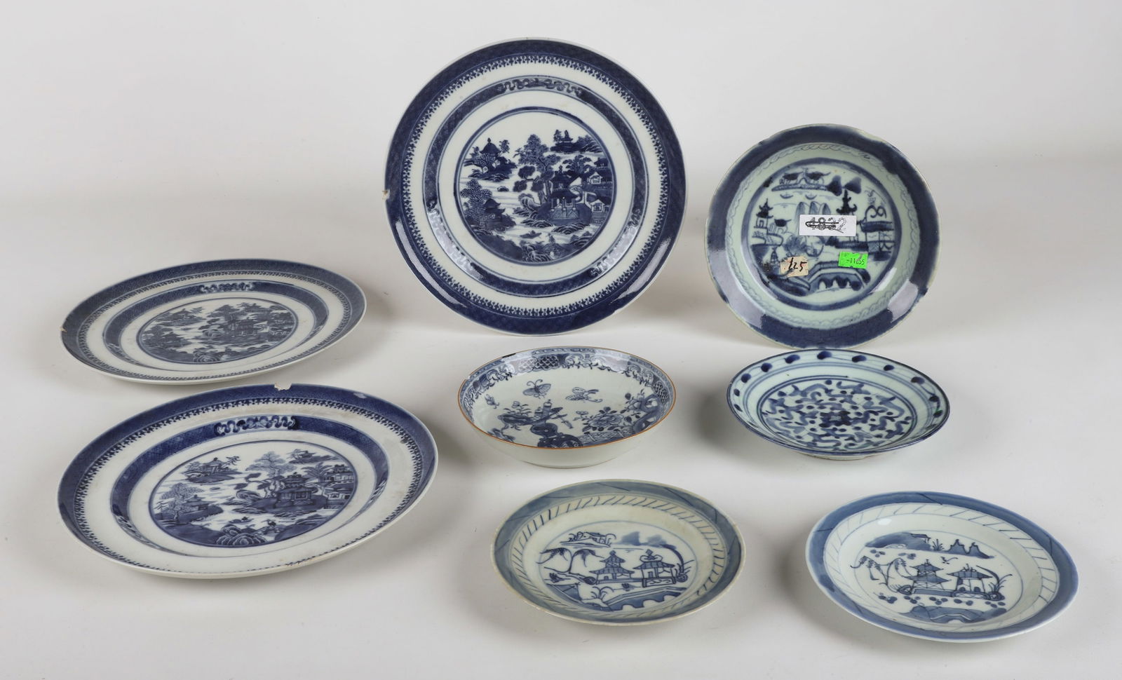(8) Chinese blue & white porcelain plates (1 of 4)