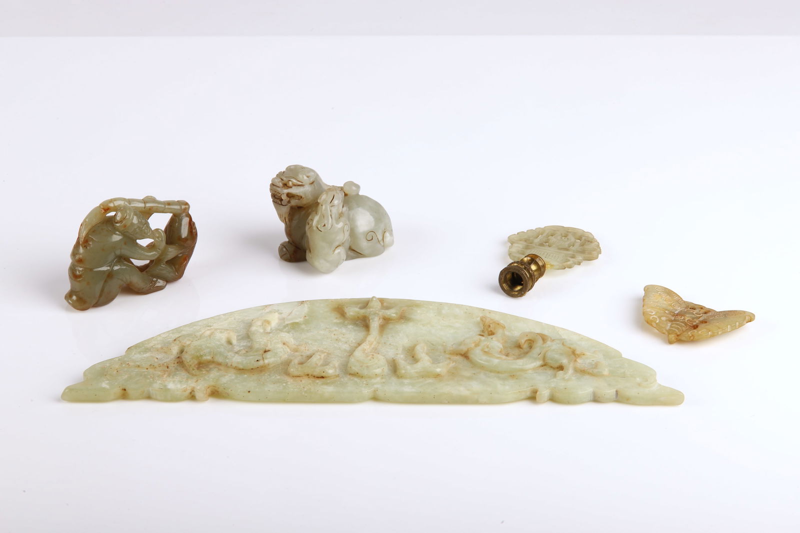 (5) Pieces of Chinese carved jade (1 of 10)