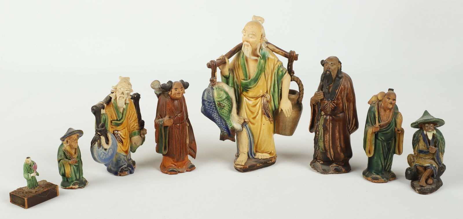 (8) Chinese pottery mudmen figures (1 of 5)