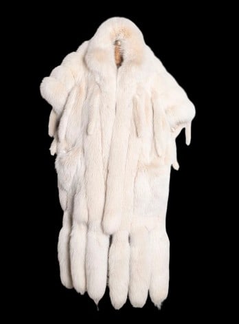 Cream Fox Fur Shawl Coat (1 of 2)