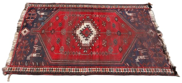 5'3" x 8' 20th Century Shiraz Rug, 3'3" x 5'6" Modern Turkish Kilim, 3'9" x 8'5" Afghan Rug, 4'2" x