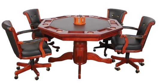 Poker table with (4) chairs