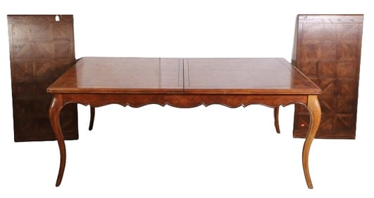 Oak marquetry inlaid dining table