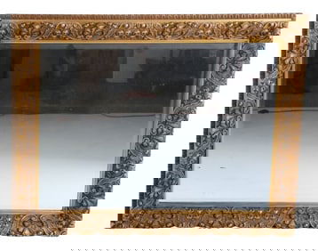 Leaf decorated gilt gesso mirror