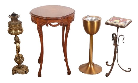 Lot of (4) vintage furniture/accessories