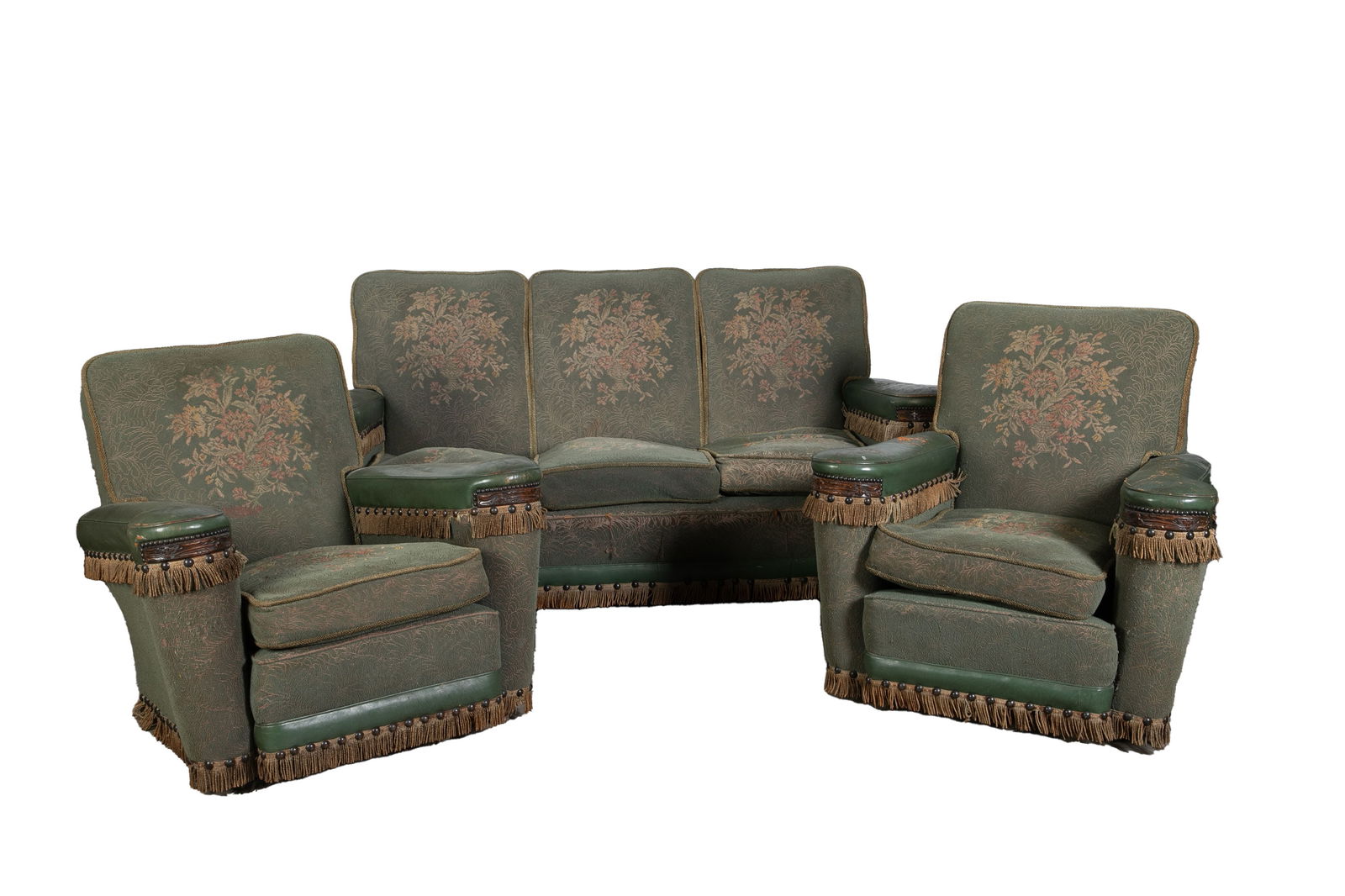 (3) pc leather and upholstered seating set (1 of 3)