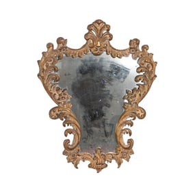 Italian style gilt acanthus hanging wall mirror