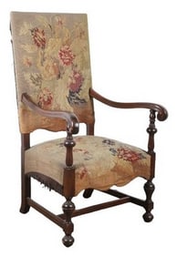 Jacobean style embroidered armchair