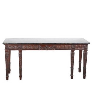 Marble top mahogany sideboard (1 of 5)