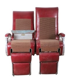 Vintage Heywood-Wakefield train car seat