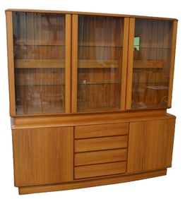 Danish modern (2) piece china cabinet