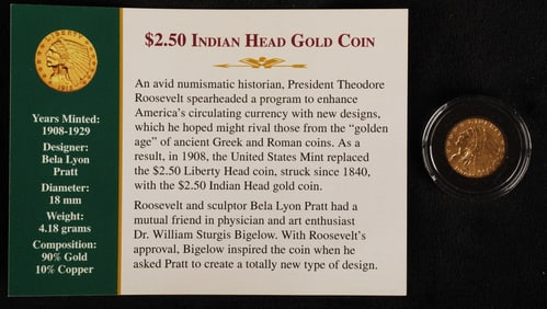 1909 2.50 Indian Head Gold Coin