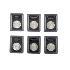 (6) Brilliant Uncirculated Morgan Silver Dollars
