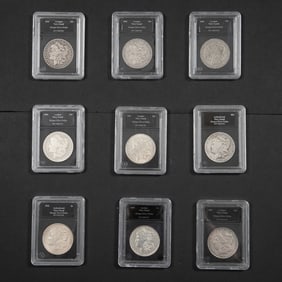 (9) VG Morgan Silver Dollars