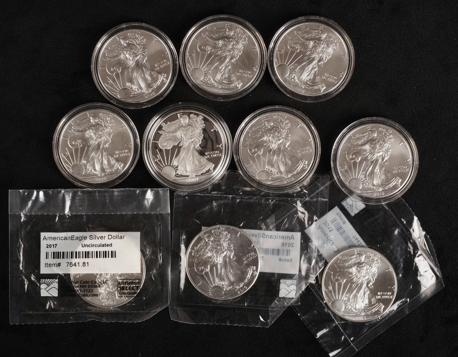 (10) Silver Eagle Dollars (1 of 2)