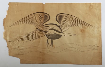 19th C American Calligraphic Eagle