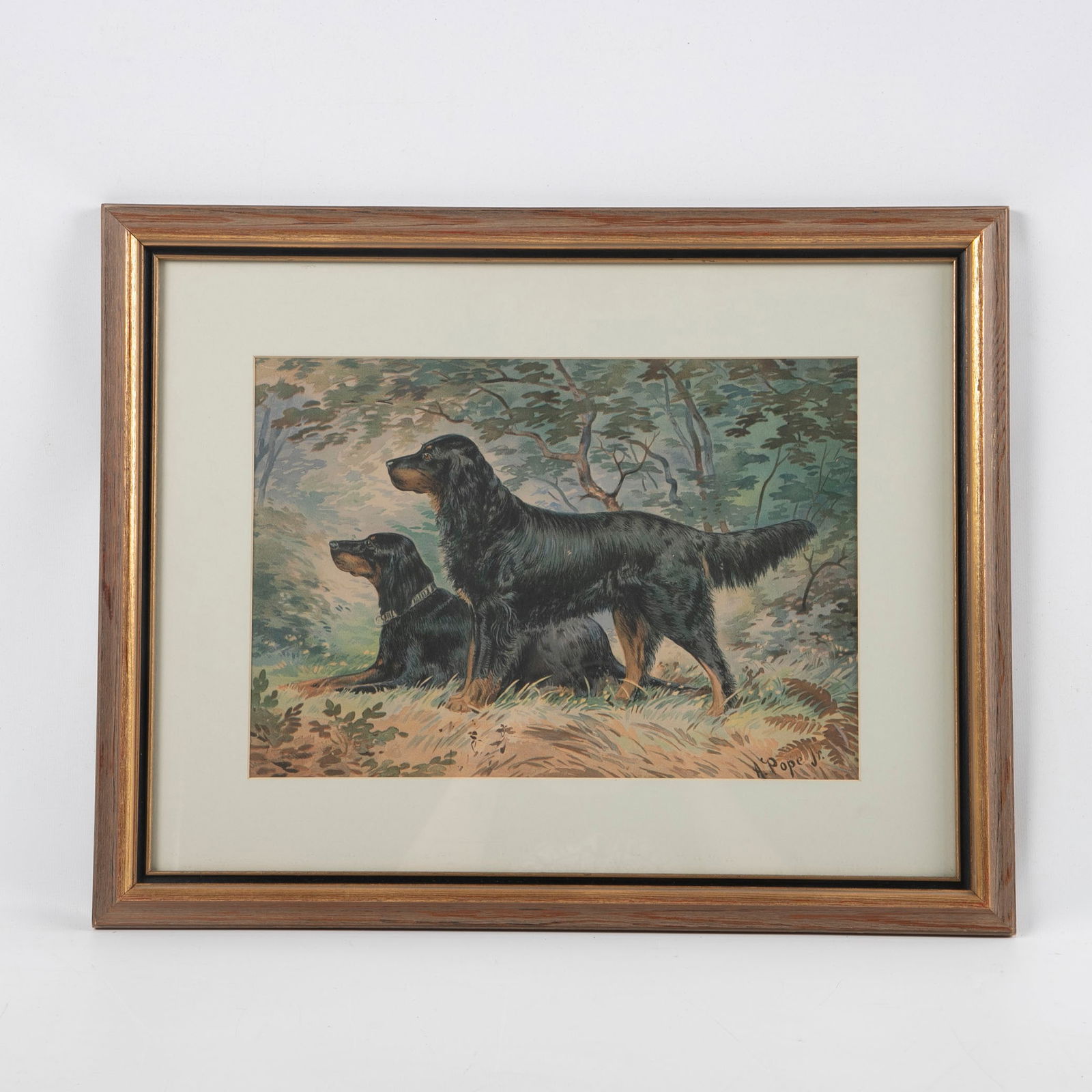 After Alexander Pope "Two Setters" chromolithograph (1 of 3)