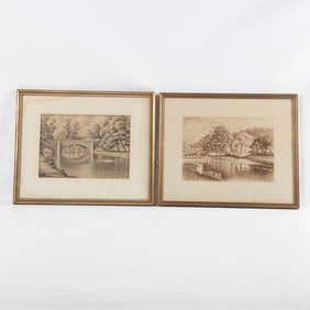 (2) Drawings of Chester County Landmarks
