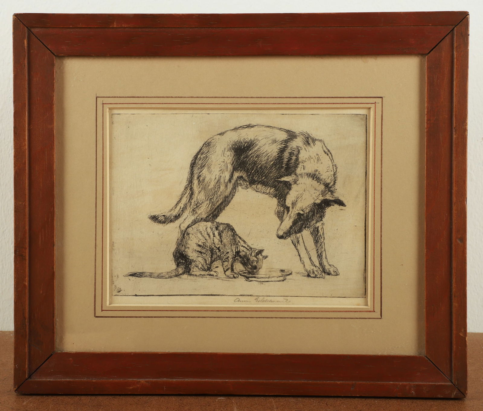Anne Goldthwaite Etching "Major and Minnie" (1 of 4)