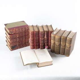 (5) vols. Dickens' Works, (10) of Irving's Works