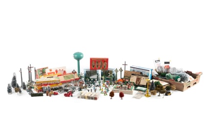 Large Collection of Model Train Accessories