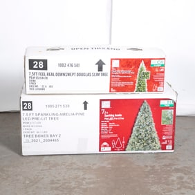 Lot of (2) artificial holiday trees