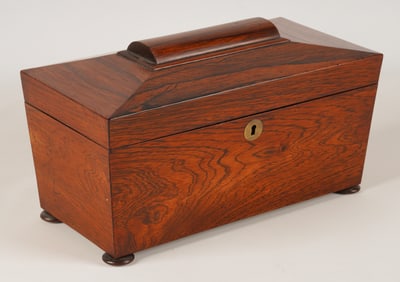 19th C Rosewood Tea Caddy