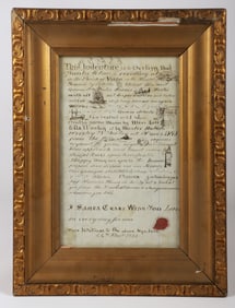 A framed 1893 whimsical deed from Santa Claus